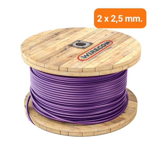 Cable Subterráneo Wirecon 2 X 2,5mm Rollo x 100 Mts