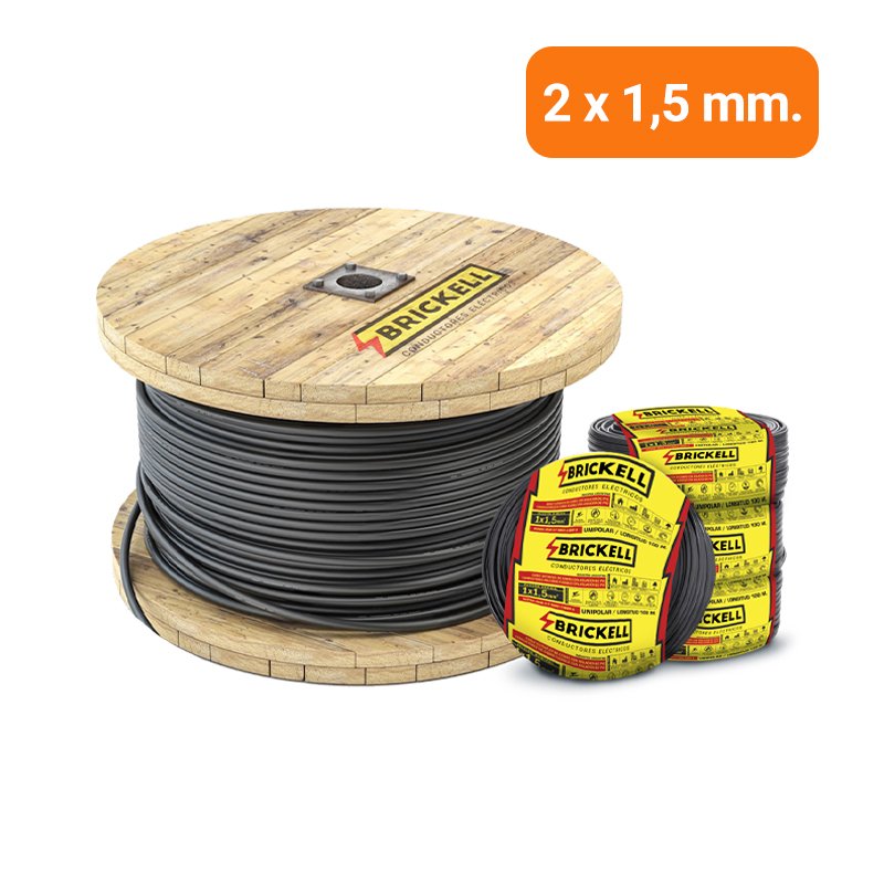 Cable Tipo Taller 2 X 1,5mm 100% Cobre Rollo 100 Mts Brickell
