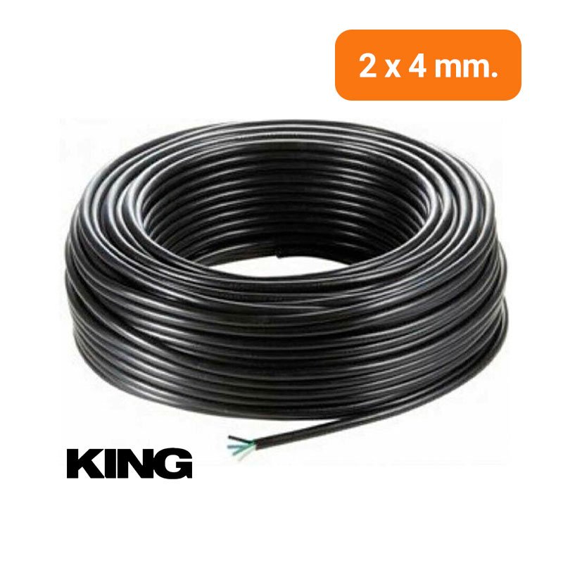 Cable Tipo Taller 2 X 4mm 100% Cobre Rollo 100 Mts King
